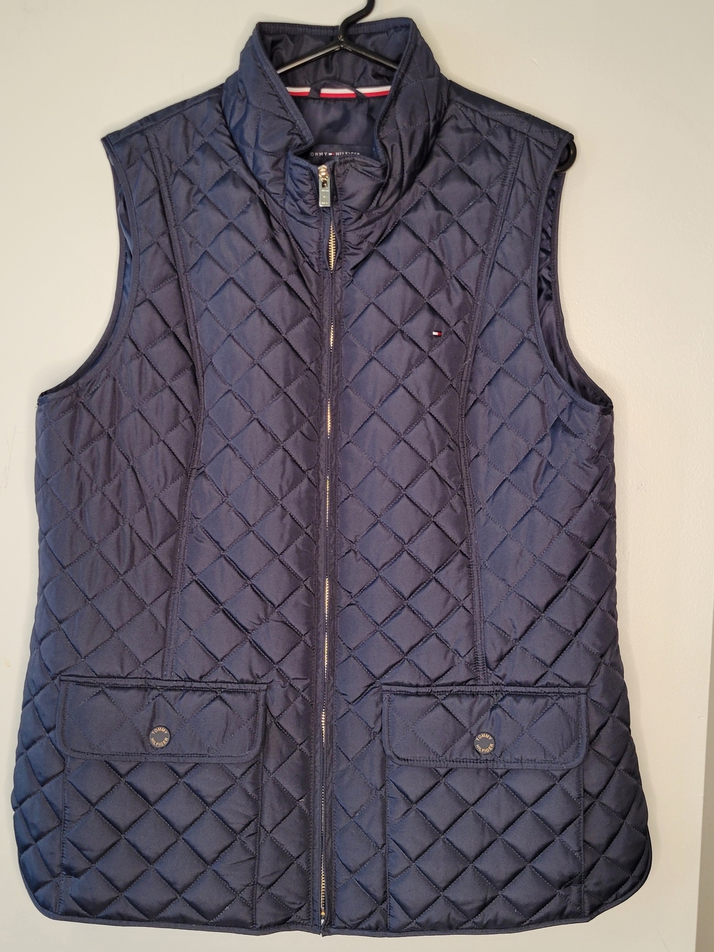 Tommy Hilfiger Navy Quilted Zip Vest